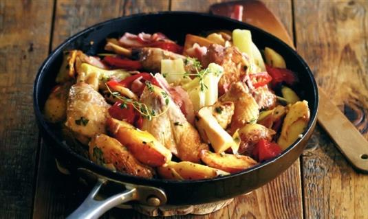 Тушеный фазан с овощами и беконом Тушеный фазан с овощами и беконом
