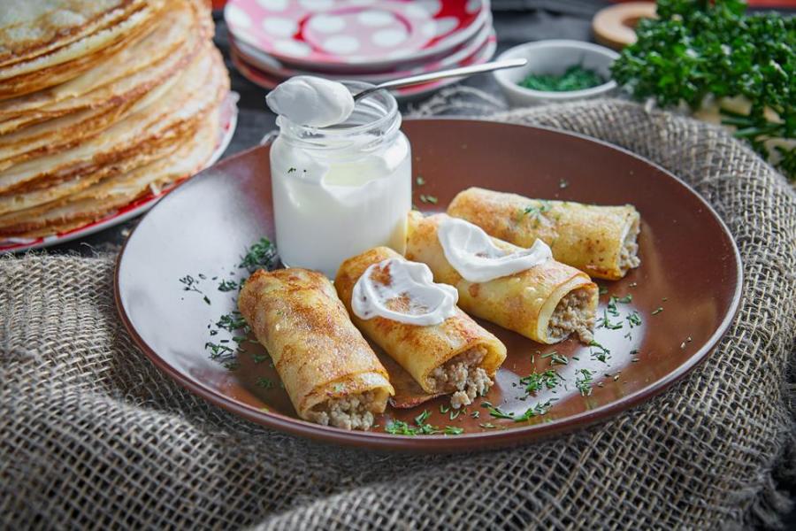 Блинчики с мясом