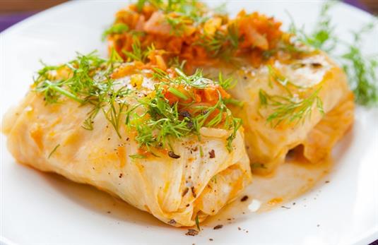 Голубцы с начинкой из пшена и мяса Голубцы с начинкой из пшена и мяса