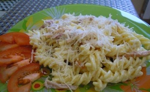 Карбонара с беконом и сливками Карбонара с беконом и сливками